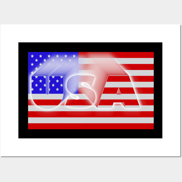 USA 3D Flag Wall Art by KZK101